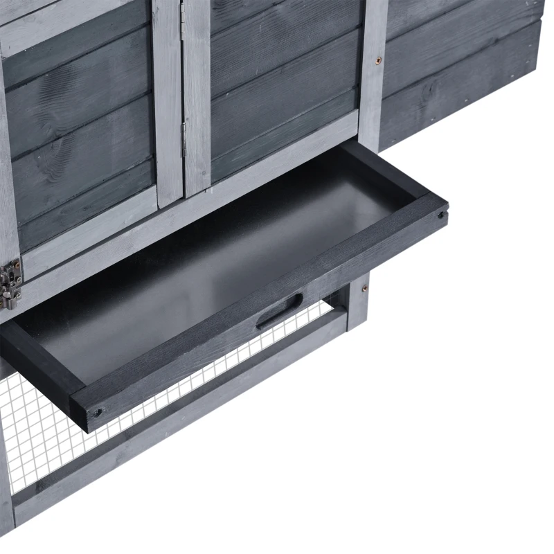 Kurnik dla drobiu Rampa z drewna jodłowego Szary PawHut