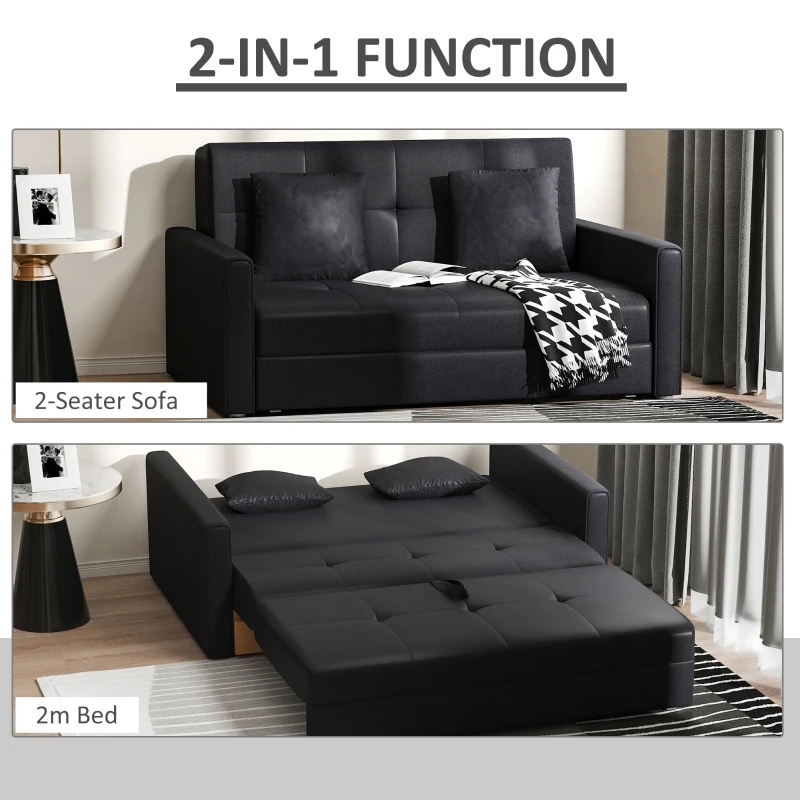 Homcom Canapea 2 Locuri Extensibila – Cu Spatiu de Depozitare Integrat(m-4)