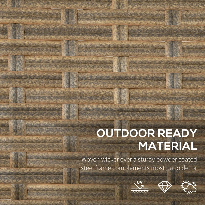 Outsunny 5 Piece PE Rattan Garden Furniture Set - Includes 2 Armchairs, 2 Stools, and Steel Tabletop with Wicker Shelf, Padded Outdoor Seating, Grey