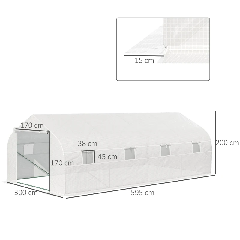 Outsunny Sera pentru Gradina cu 8 Ferestre si Usa(m-3)