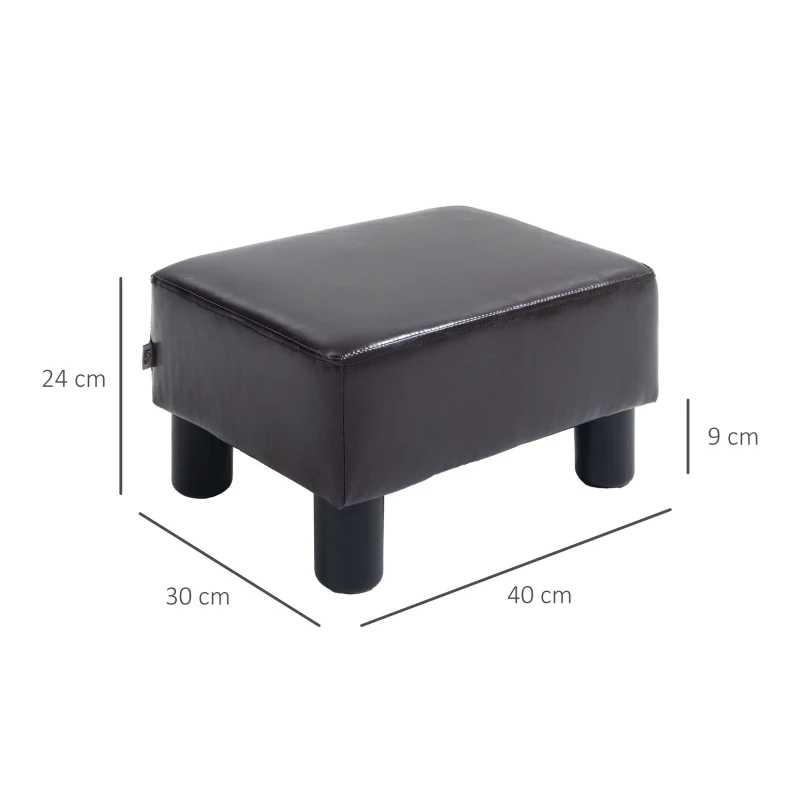 HOMCOM Taburet otoman piele artificiala Taburet dreptunghiular mic captusit pentru sufragerie camera de zi dormitor