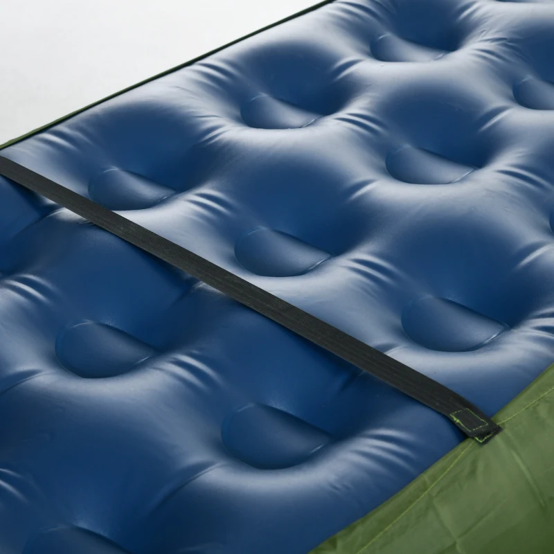 Outsunny Pat Pliabil pentru Camping, Pat cu Sac de Dormit, Saltea Gonflabilă, Pernă și Geantă de Transport, 193x86x43/63 cm, Verde