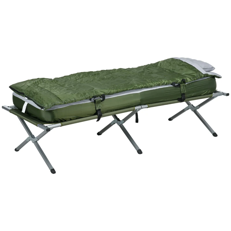 Outsunny Pat pliabil pentru camping, Set de pat portabil pentru e ...