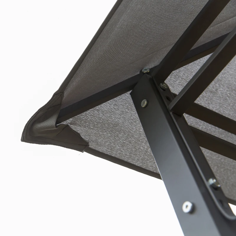 Outsunny 3x3(m) Outdoor Patio Gazebo, Steel Canopy Tent Pavilion with 2-Tier Roof Top, Garden Sunshade, Grey