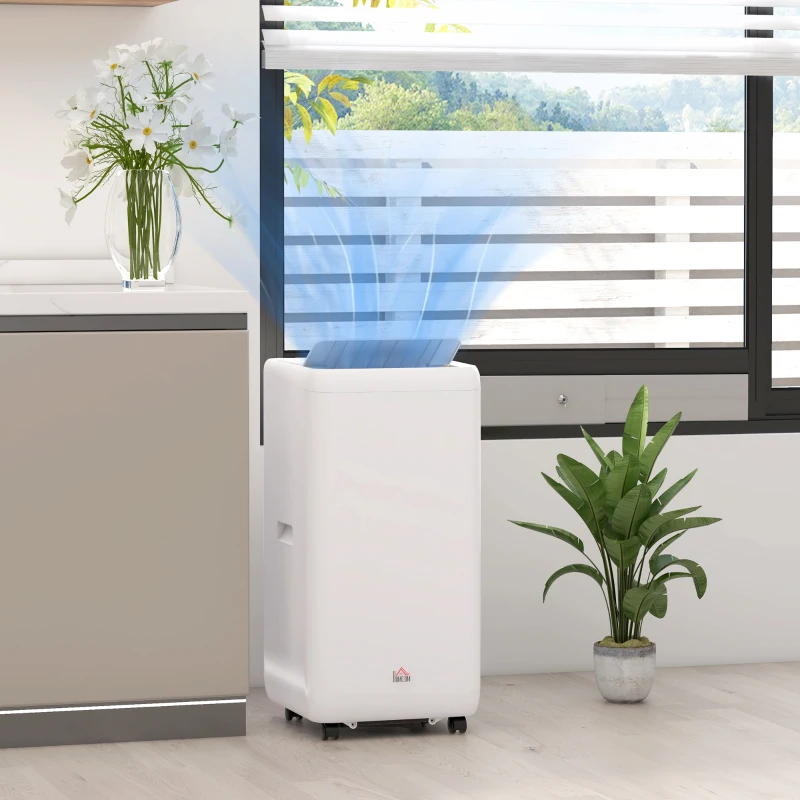 HOMCOM 12000 BTU Mobile Air Conditioner for Room up to 28m², with Dehumidifier, Auto & Sleep Mode, 24H Timer, Wheels