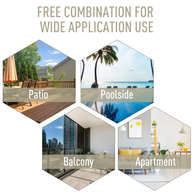 Outsunny Set of 2 Folding Garden Chairs - Metal Frame Outdoor Patio Park Dining Seats with Breathable Mesh Seat, Beige