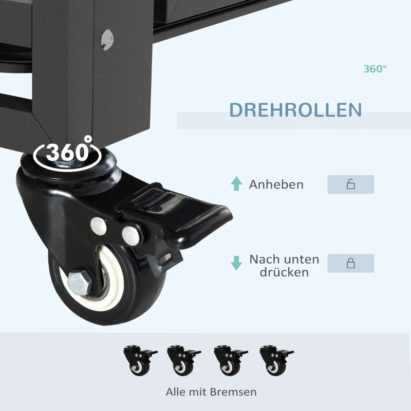 PawHut Halter voor dumbbells, kettlebells, weight plates, 3 niveaus, verstelbaar, staal, 131 x 75 x 80 cm, zwart(m-6)