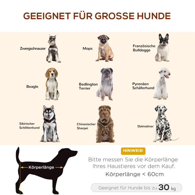 PawHut Hundebett Outdoor Hundeliege bis 30 kg mit Ersatzbezug 110 x 68 x 20 cm
