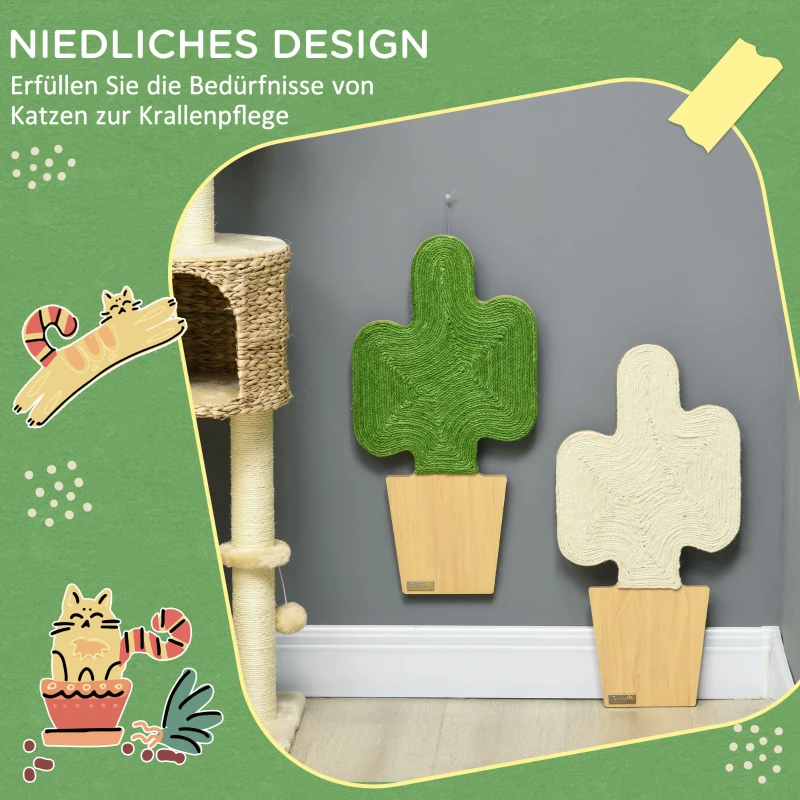 PawHut Zestaw drapaków w kaktusowym designie