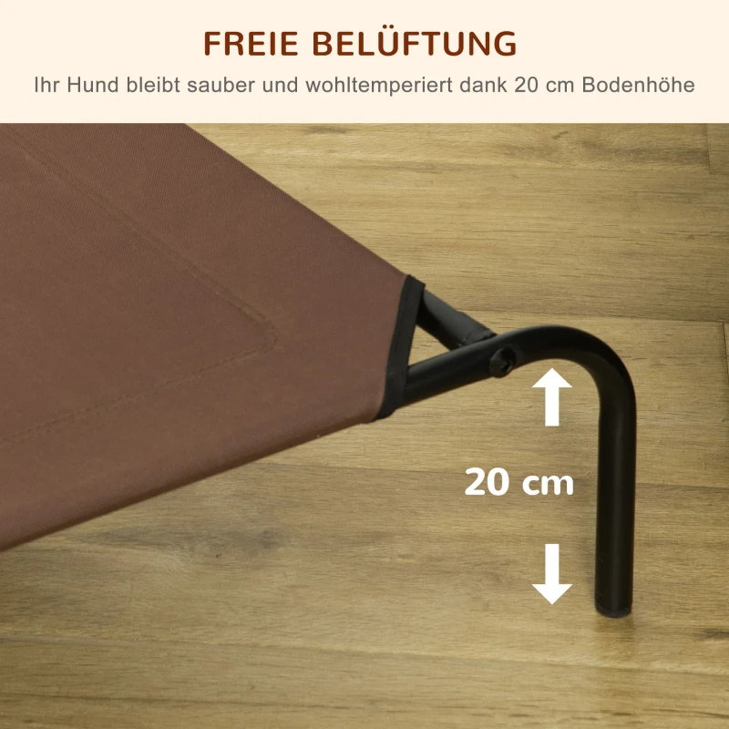 PawHut Hundebett Outdoor Hundeliege bis 30 kg mit Ersatzbezug 110 x 68 x 20 cm
