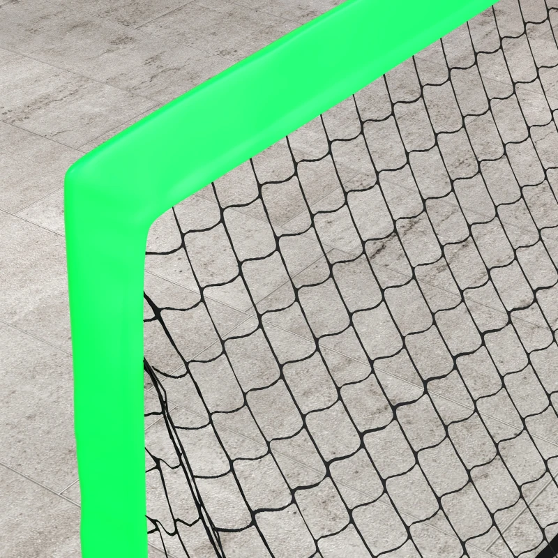 SPORTNOW Conjunto de 2 Balizas de Futebol Dobráveis para Crianças com Luz LED e Postes de Fibra de Vidro 120x90x90 cm Verde