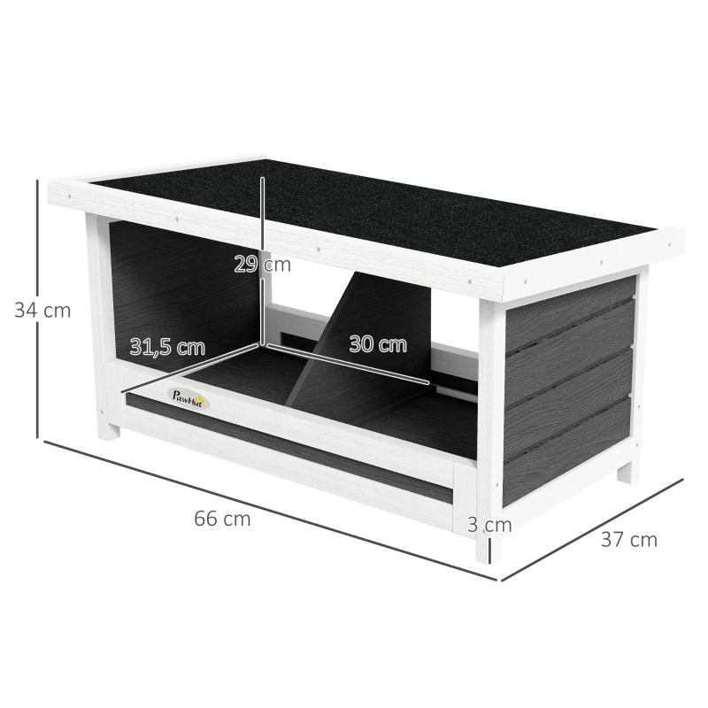 PawHut Ninho para Galinhas de Madeira Caixa para 2 Galinhas com Telhado Asfáltico para Interior e Exterior 66x37x34 cm Cinza