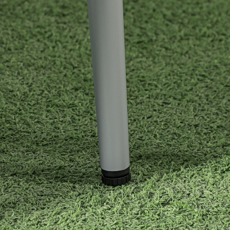 Outsunny Zestaw mebli ogrodowych, 2 krzesła & 1 stolik z blatem szklanym, imitacja rattanu, odporny na warunki atmosferyczne, stalowy stelaż, szary