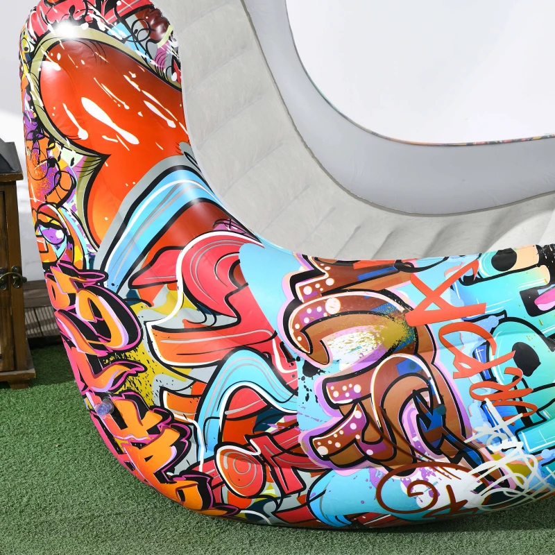 Outsunny Nadmuchiwany worek do siedzenia, Z funkcją bujania, wygodny, odporny na przekłucia, do 80 kg, 94 x 76 x 75 cm