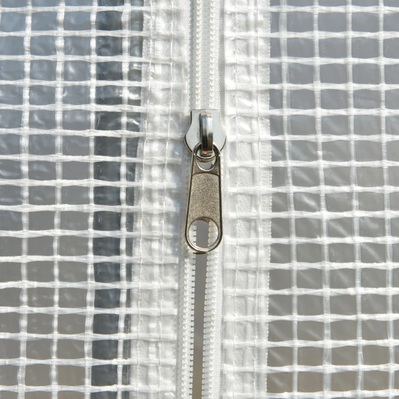 Outsunny Szklarnia foliowa, 6 zwijanych okien, drzwi z zamkiem błyskawicznym, rama z ocynkowanej stali, 2,95 x 2 x 2 m, Biały