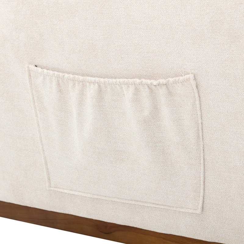 Fauteuil à Bascule design moderne avec dossier haut rembourré - Fauteuil Relax Moderne, Fauteuil rocking-chair, Beige