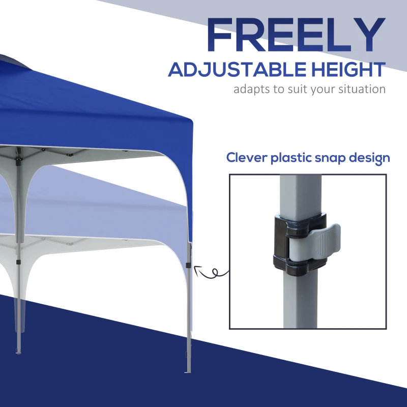 Outsunny 3 x 3 (M) Pop Up Gazebo, UPF 50+ Foldable Canopy Tent with Carry Bag with Wheels and Four Leg Weight Bags, Height Adjustable for Outdoor Garden Patio Party, Blue