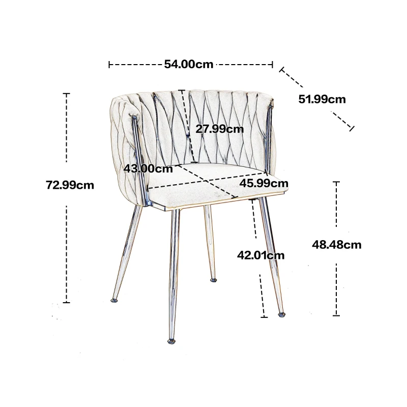 Set di 2 Poltrone da Pranzo in Velluto con Piedi in Metallo Ferro, Colore Grigio