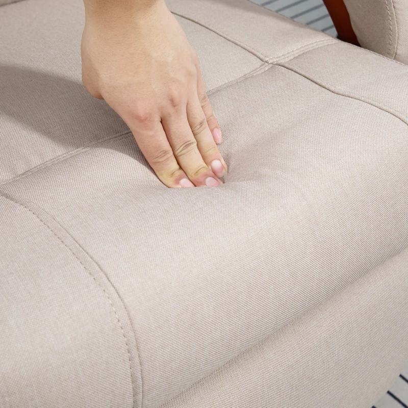 HOMCOM 135° Manual Reclining Swivel Chair, with Footrest - Beige