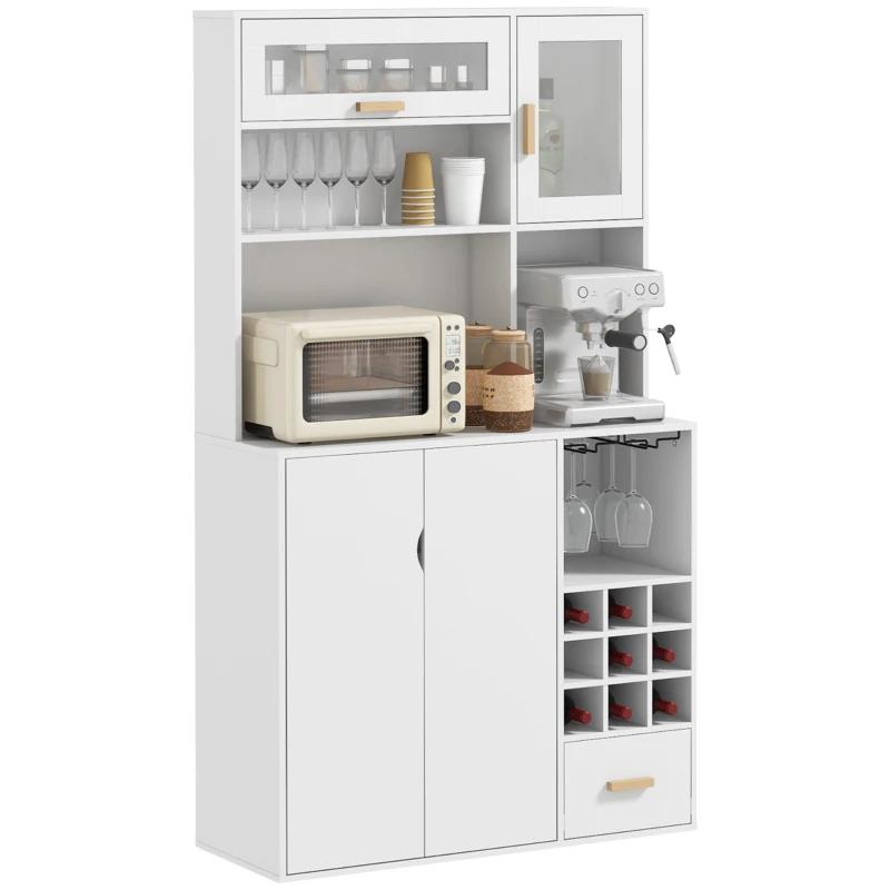 Homcom Dulap Bucatarie Multifunctional – Depozit Vin, Blat & Rafturi Sticla(m-10)