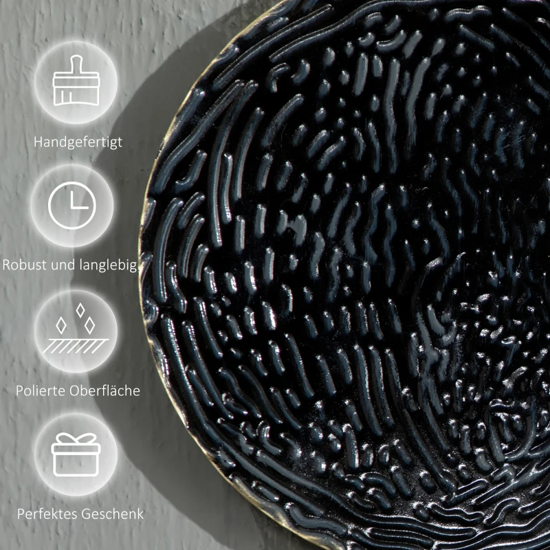 HOMCOM 3D Dekoracja ścienna z kołami 121 cm x 4 cm x 53 cm Metal Niebieski + Czarny