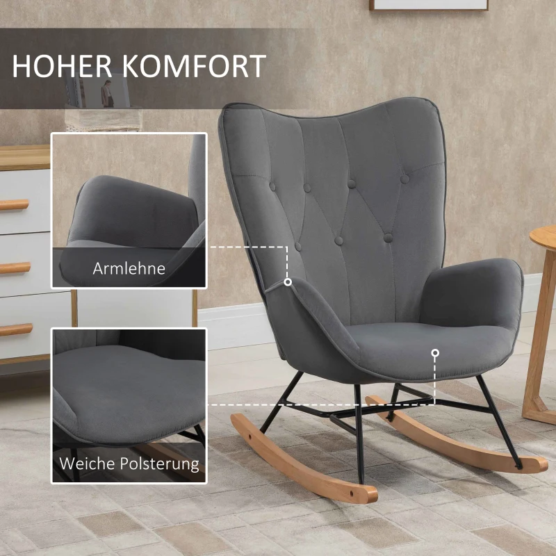 HOMCOM schommelstoel 84 cm x 70 cm x 96 cm