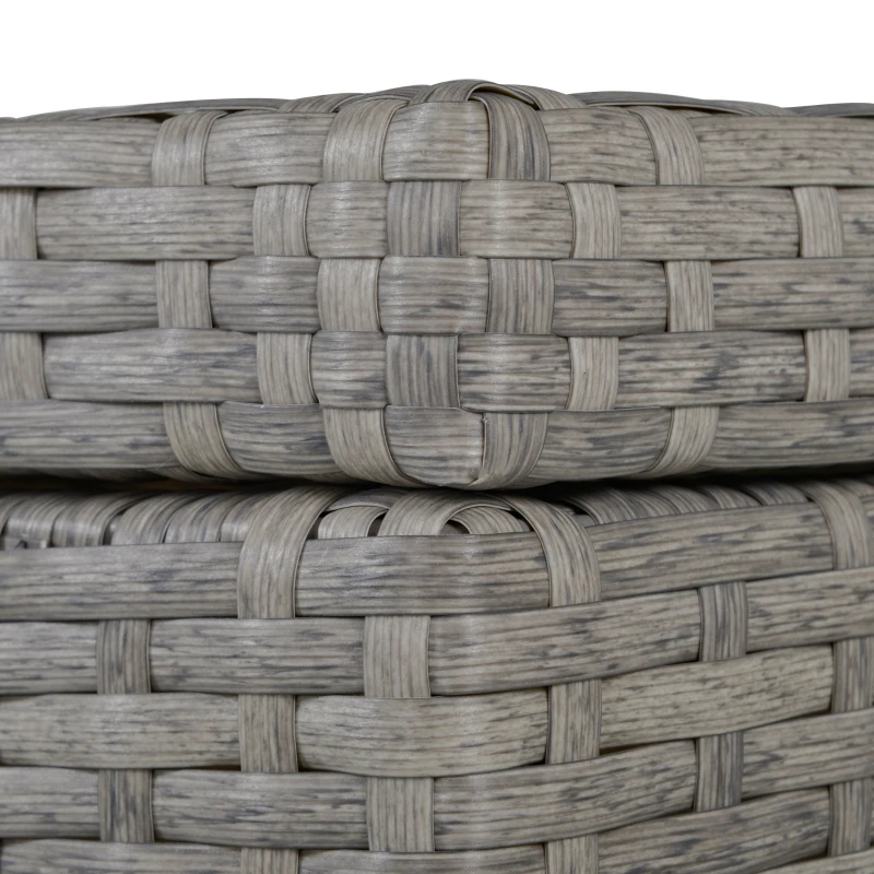 Outsunny 4-częściowy komplet mebli ogrodowych z technorattanu zestaw wypoczynkowy do ogrodu ze skrzynką