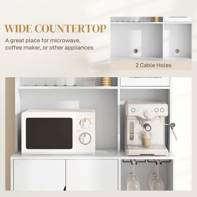 Homcom Dulap Bucatarie Multifunctional – Depozit Vin, Blat & Rafturi Sticla(m-6)