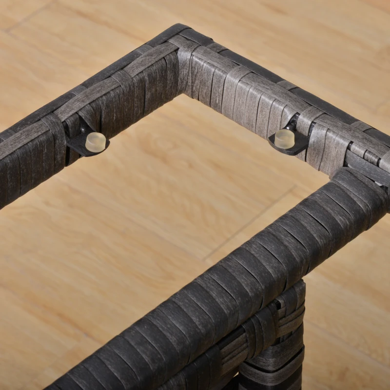 Outsunny 6 Pieces Patio wicker Sofa Set Rattan Chair Furniture w/ Glass & Cushioned