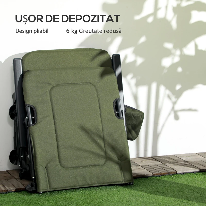 Outsunny Scaun de Pescuit Rabatabil – Ideal pentru Camping sau Excursii