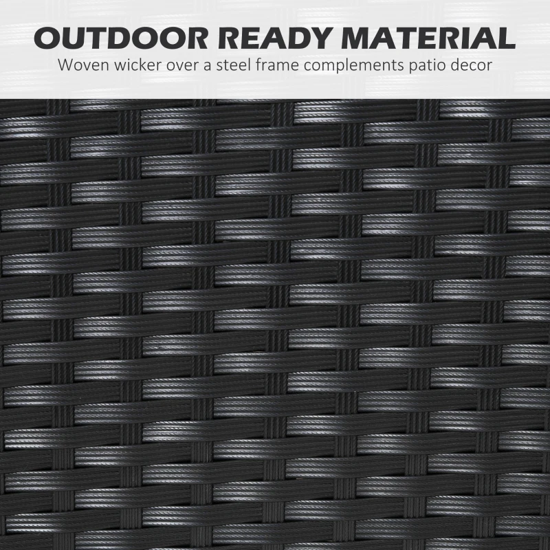 Outsunny Set de 7 Piese din Ratan pentru Luat Masa, Set de Mese