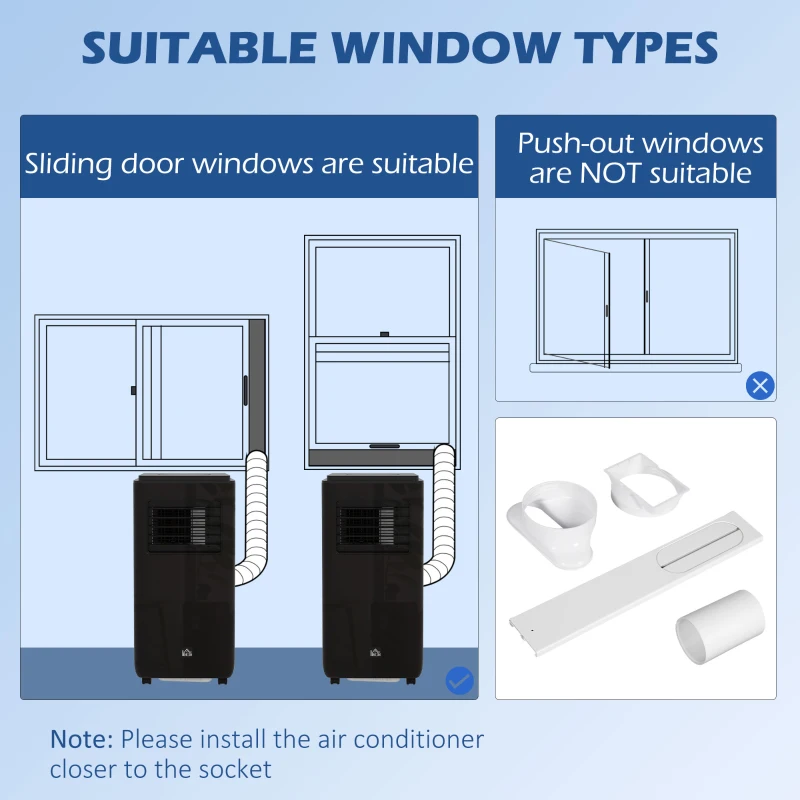 Homcom Aer Conditionat Portabil 9.000 BTU – Racire Rapida si Mobila