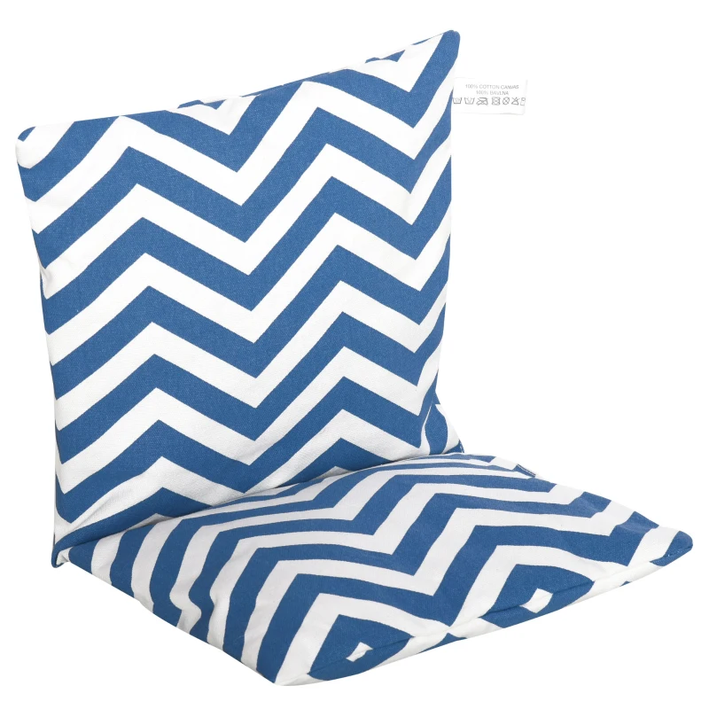 Outsunny Seggiolino Altalena per Bambini in Tessuto e Legno con Cuscino, 40x40x180cm, Blu e Bianco