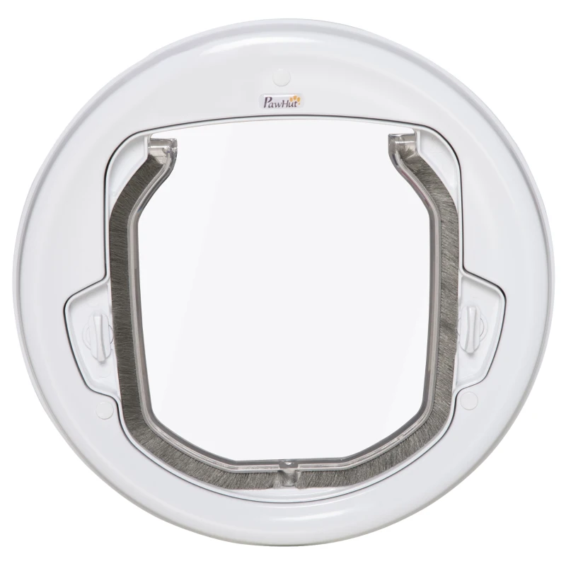 PawHut Gattaiola con 4 Modalità di Blocco per Vetro, Rete e Porte, Φ30x4cm, Bianco