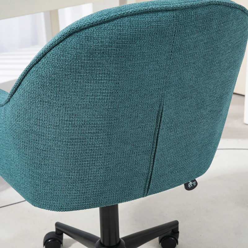 HOMCOM Scaun Home Office, Scaun de Birou Reglabil pe Înălțime cu Roți Pivotante pentru Studiu, Dormitor, 63x66x86-96 cm, Verde închis
