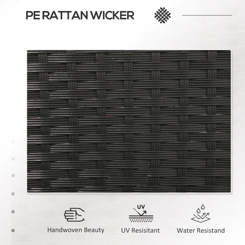 Outsunny Mobilier de Terasa pentru 2 Persoane cu Masa de Ceai