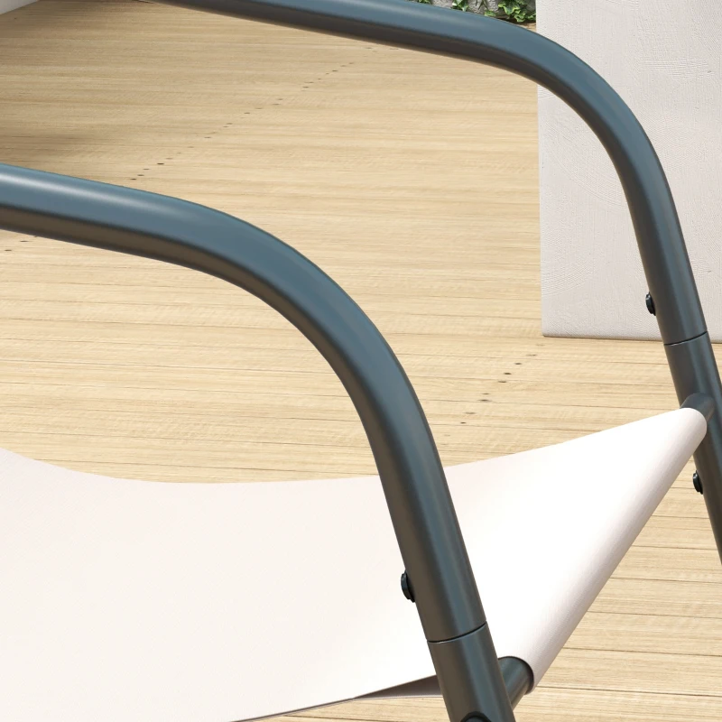 Outsunny Set de Mobilier de Gradina, Set de Conversatie Sofa din 4 Piese pentru Terasa cu Masa de Sticla, Alb-Crem