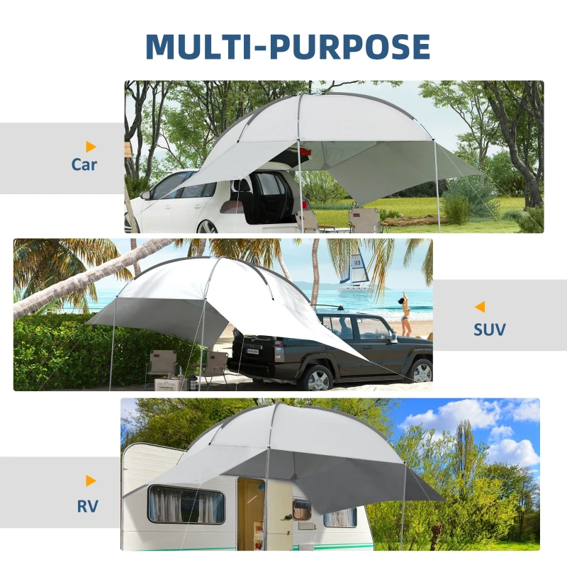 Outsunny Cort Marchiza Portabila pentru Haion Jeep cu 2 Pereti