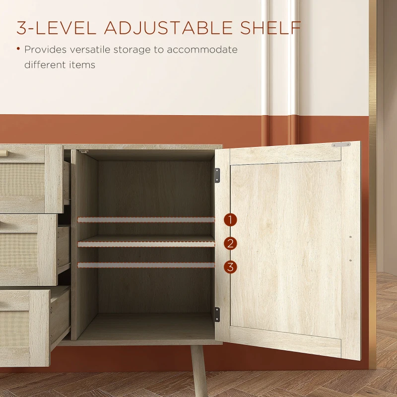 Homcom Dulap Depozitare Boho cu 3 Sertare