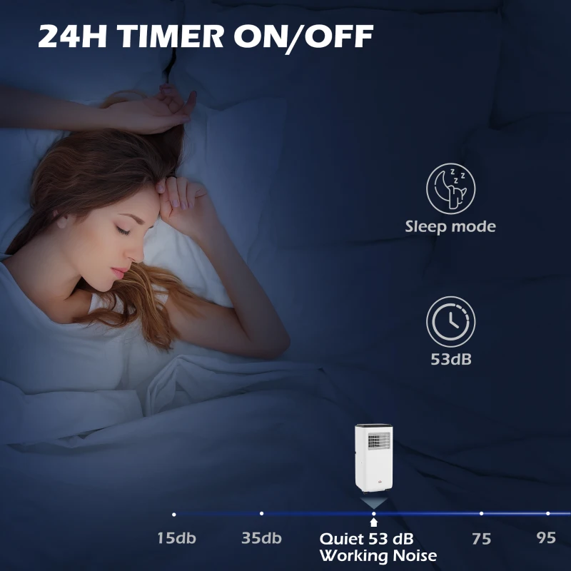 Aparat portabil de aer condiționat HOMCOM de 7.000 BTU