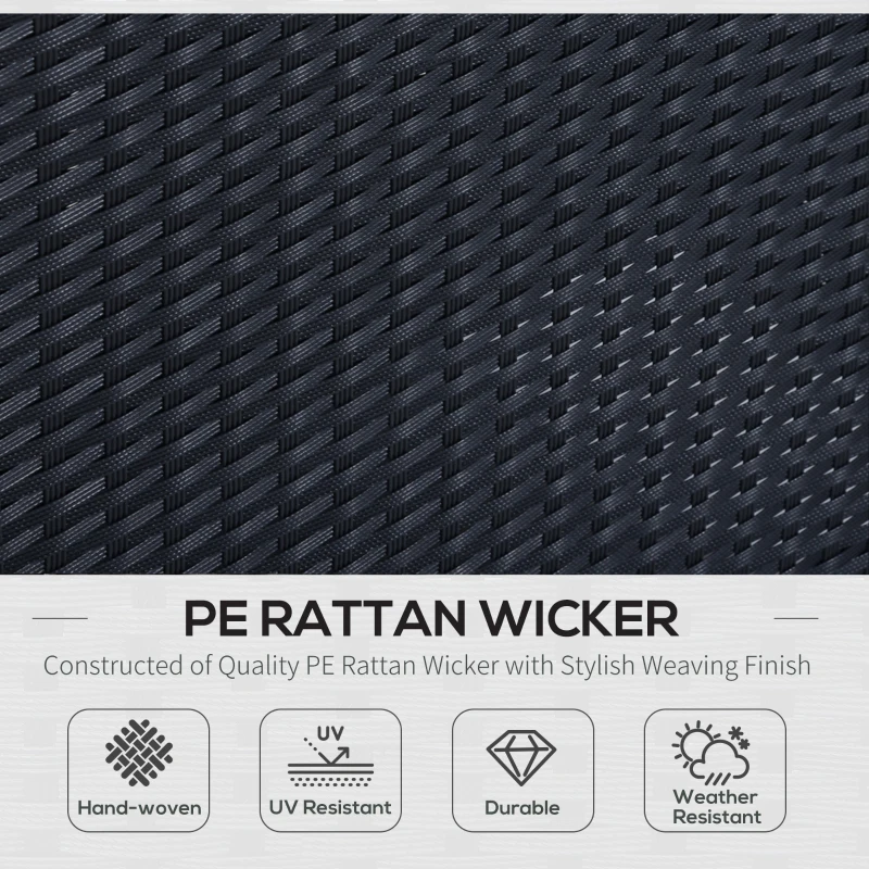 Outsunny 6 Pieces Sofa Set Furniture Rattan Lawn Cushion Seat Wicker Black Garden