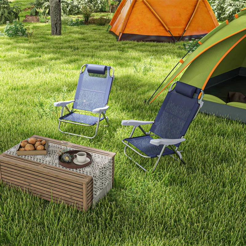 Set of 2 scaune portabile de pescuit Outsunny , Scaune de camping