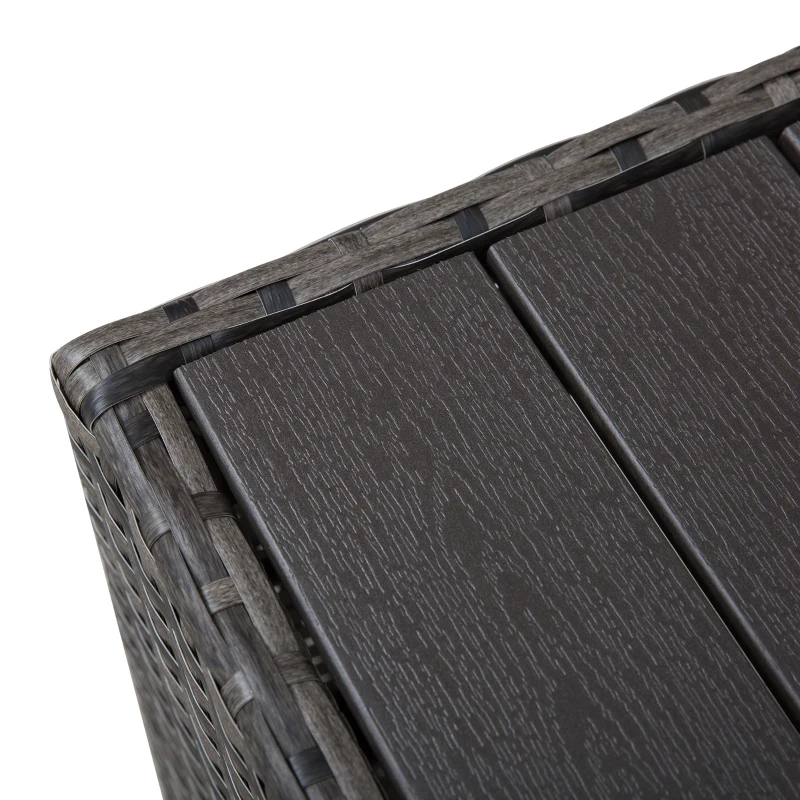 Outsunny Zestaw wypoczynkowy z rattanu z daszkiem przeciwsłonecznym, poduszkami i stolikiem Metal