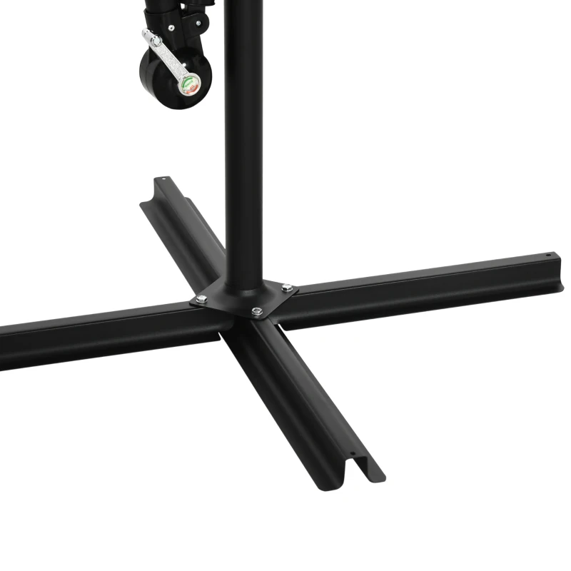 Outsunny Umbrelă de Soare cu Plasă de Țânțari, Umbrelă de Soare cu Deschidere Manivelă și Bază Transversală, 295x295x240 cm, Verde