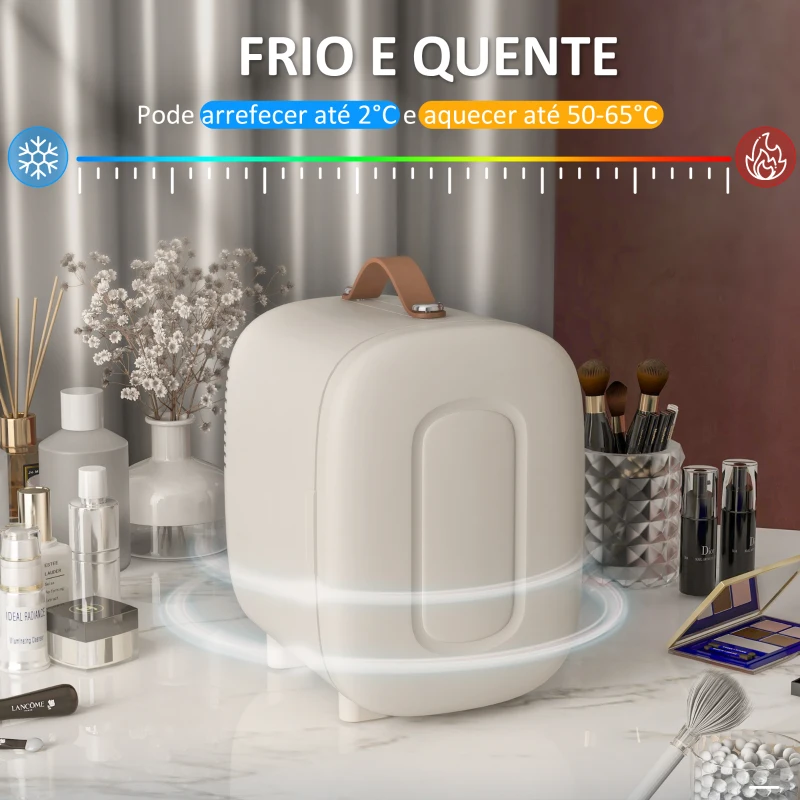 HOMCOM Frigorífico Pequeno de Cosméticos 4L 9V/240V para Arrefecer e Aquecer Mini Frigorífico para Beleza 20,3x26,3x28 cm Creme