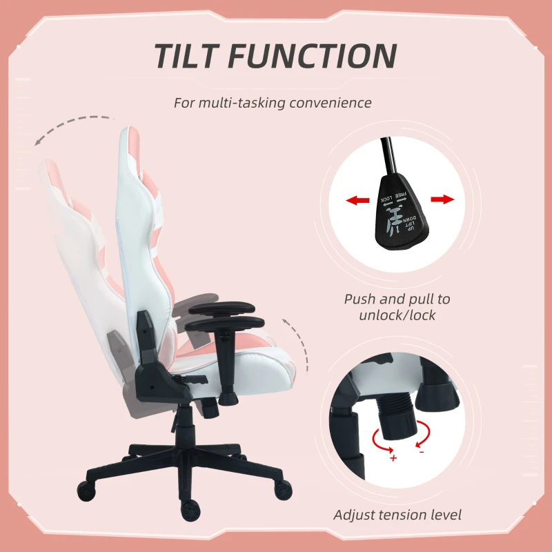 HOMCOM Scaun Gaming, Scaun Gamer de curse, Scaun pentru computer