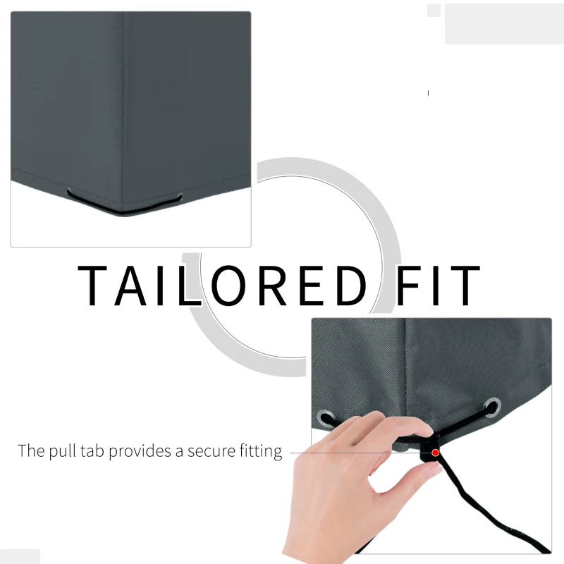 Outsunny 600D Oxford Patio Garden Furniture Dining Table Chair Set Cover - Waterproof and Anti-UV Water Protector, 275L x 205W x 90H cm, Grey