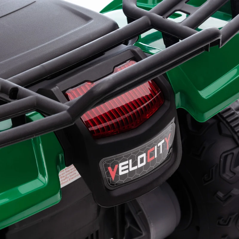 HOMCOM ATV pentru copii cu functii de mers inainte si inapoi, Masina Electrica Ride-on 12V ATV Jucarie ATV cu lumini LED Muzica pentru 3-5 ani, Verde(m-9)