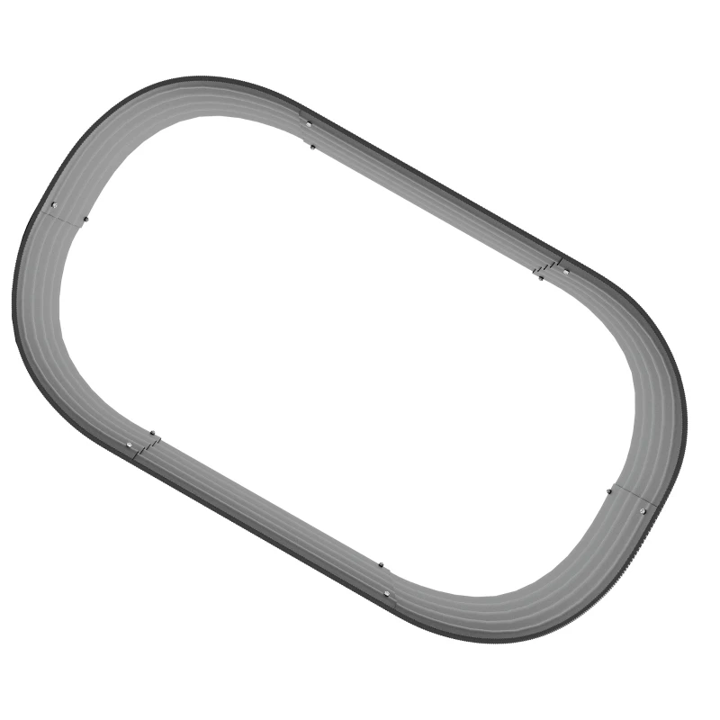 Outsunny Houten plantenbak, modulair verhoogd bed, beschermde randen, bodemloos ontwerp, 105 x 62 x 30 cm, zilver