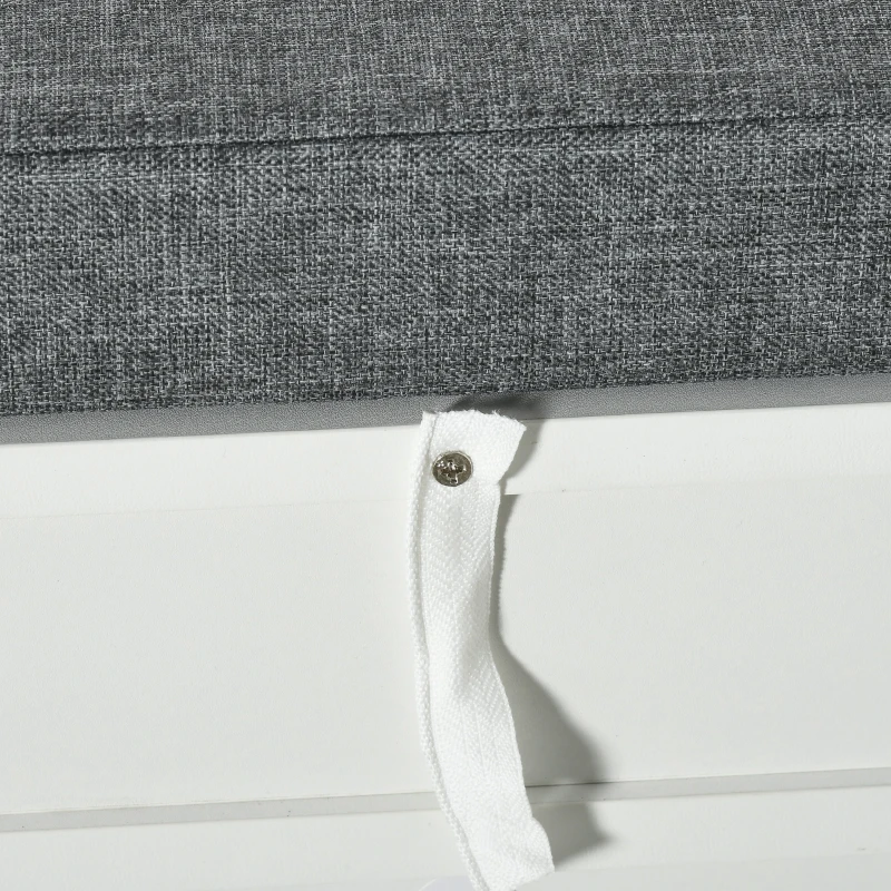 Homcom Bancheta Pantofar Lemn – Cu Sertare, Perna & Raft 8 Perechi